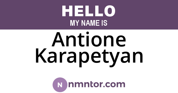 Antione Karapetyan