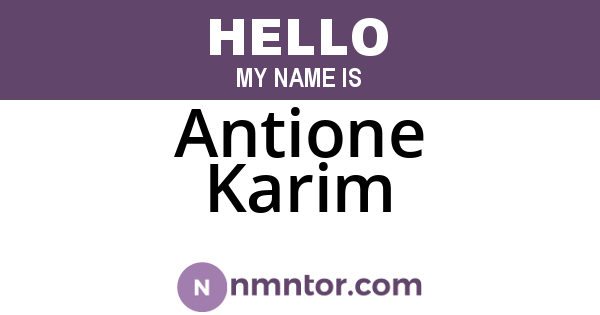 Antione Karim