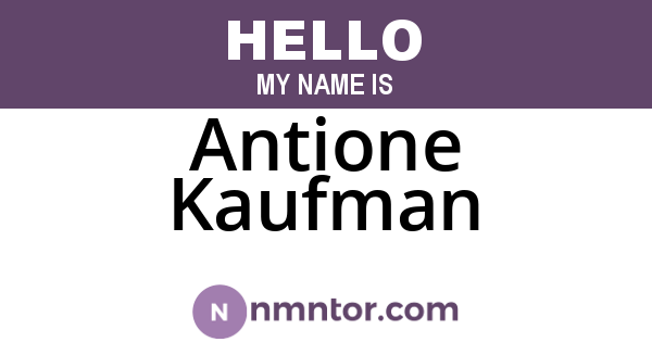 Antione Kaufman