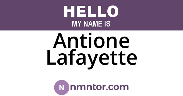Antione Lafayette