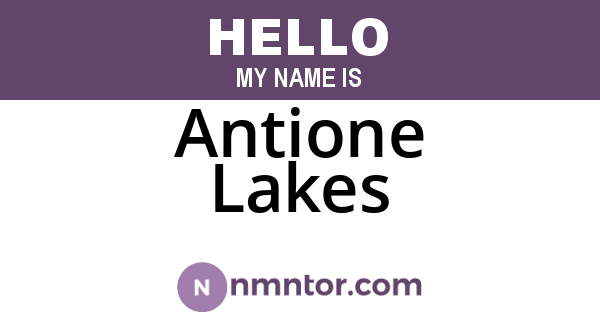 Antione Lakes
