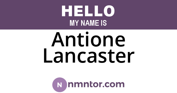 Antione Lancaster