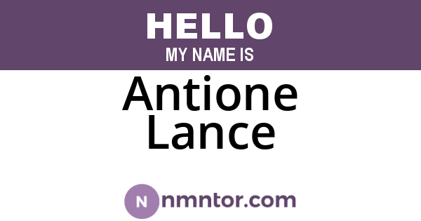 Antione Lance
