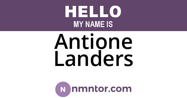 Antione Landers