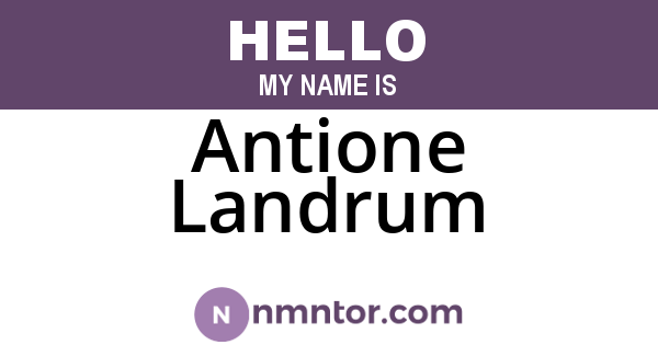 Antione Landrum
