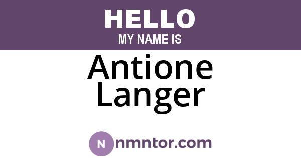 Antione Langer