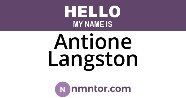 Antione Langston