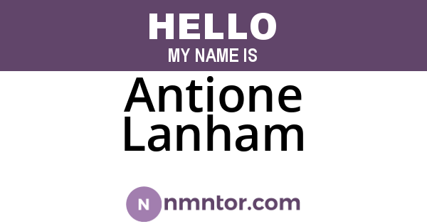 Antione Lanham