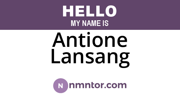Antione Lansang