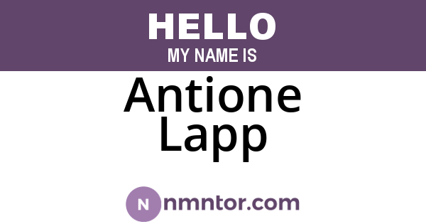 Antione Lapp