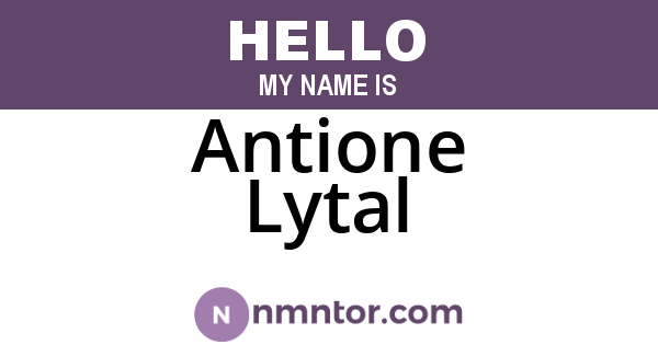 Antione Lytal