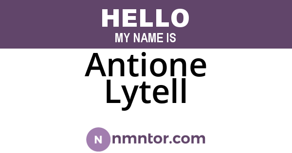 Antione Lytell