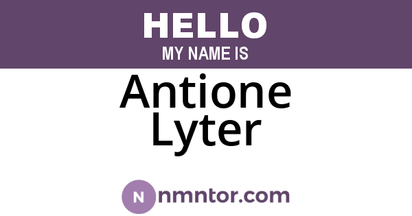 Antione Lyter