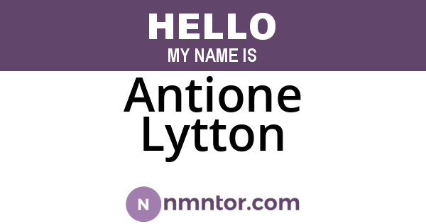 Antione Lytton