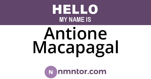Antione Macapagal
