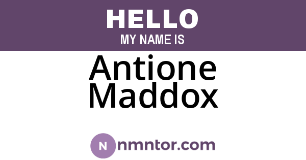 Antione Maddox