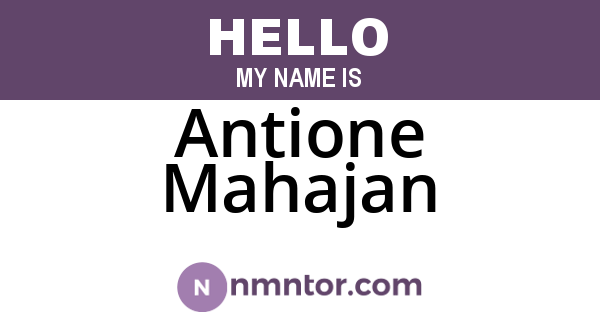 Antione Mahajan