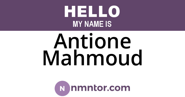 Antione Mahmoud
