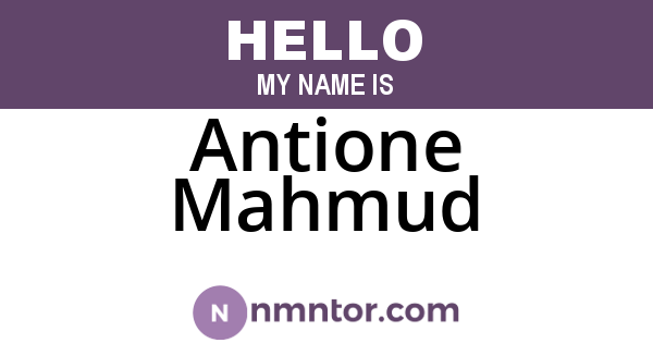 Antione Mahmud