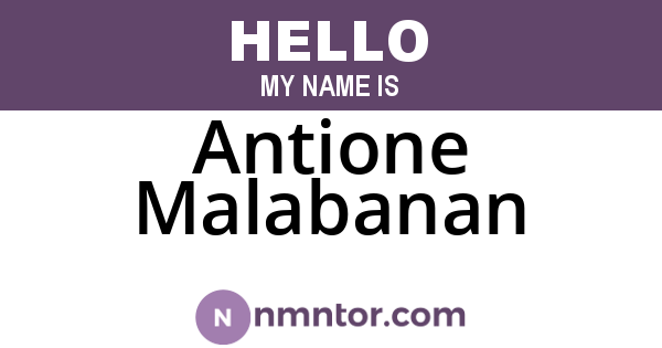 Antione Malabanan