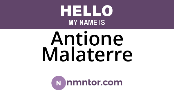 Antione Malaterre