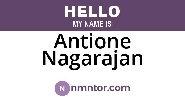 Antione Nagarajan