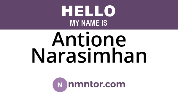 Antione Narasimhan