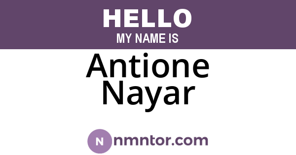 Antione Nayar