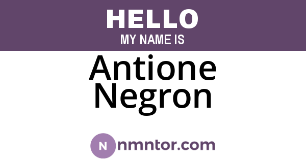 Antione Negron