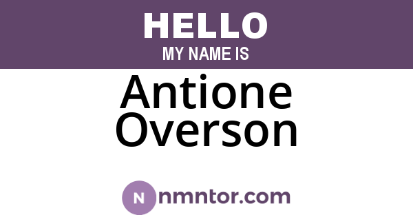 Antione Overson
