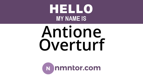 Antione Overturf