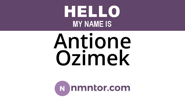 Antione Ozimek