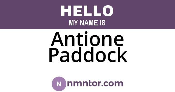 Antione Paddock