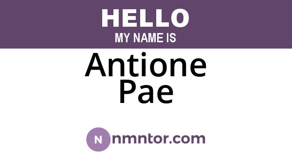 Antione Pae