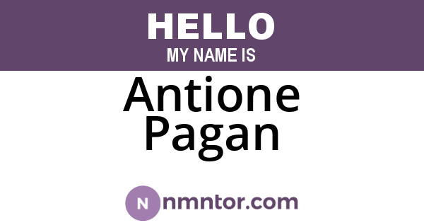 Antione Pagan