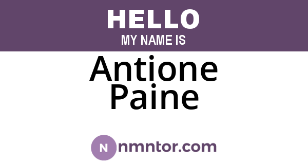 Antione Paine