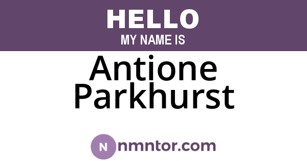 Antione Parkhurst