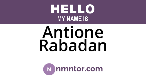 Antione Rabadan