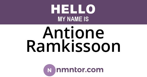 Antione Ramkissoon