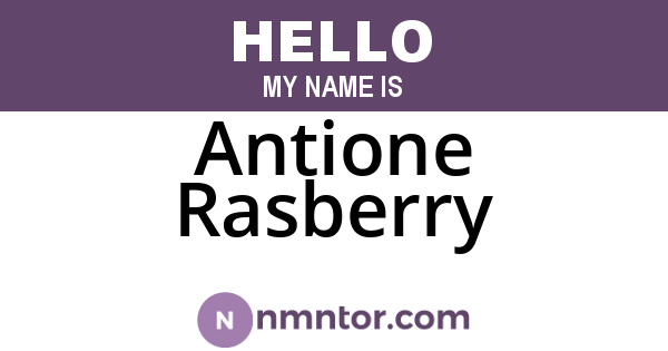 Antione Rasberry