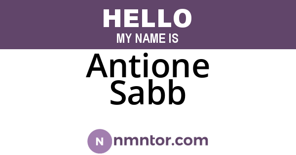 Antione Sabb