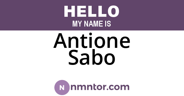 Antione Sabo