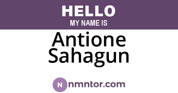 Antione Sahagun