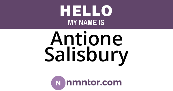 Antione Salisbury