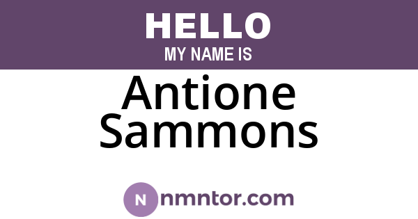Antione Sammons