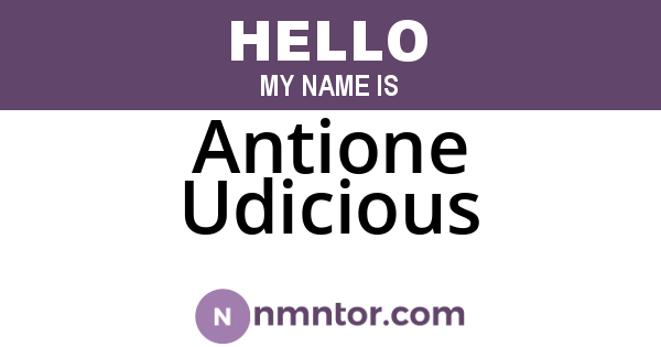 Antione Udicious