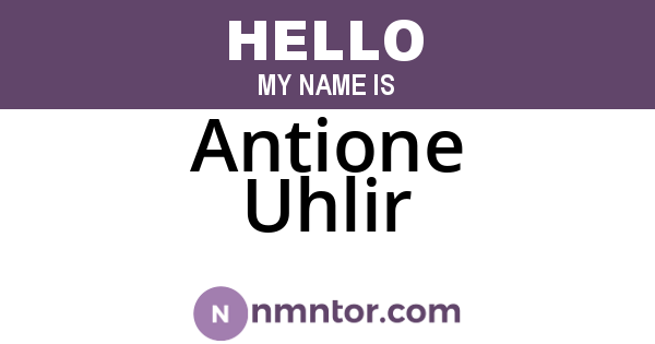 Antione Uhlir