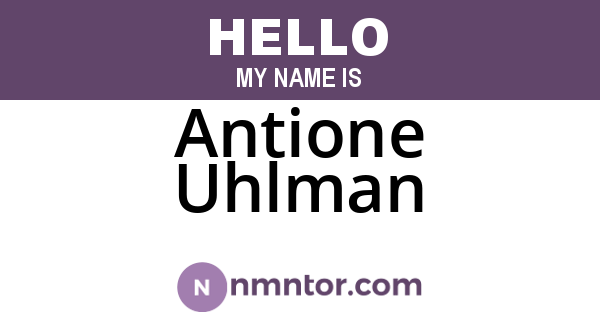 Antione Uhlman