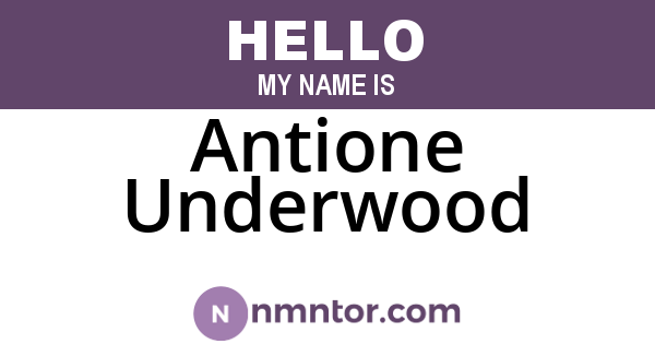 Antione Underwood