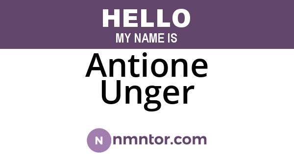 Antione Unger